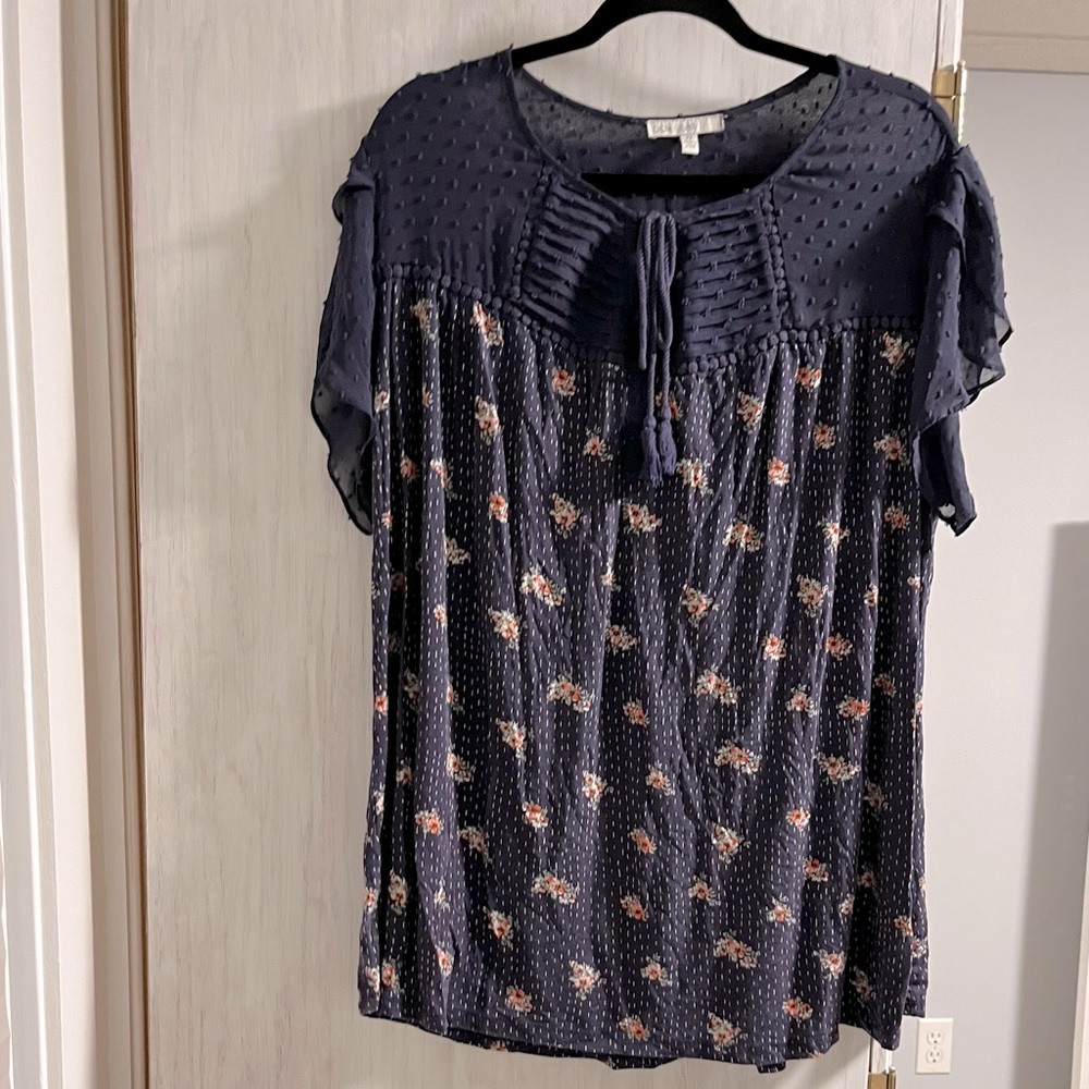 Pale Sky Short Sleeve Top Size 2x